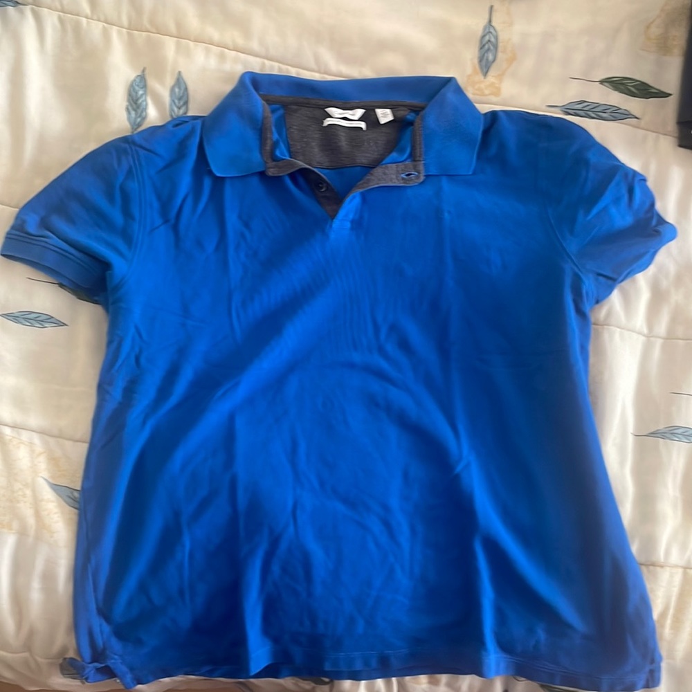 Mens Calvin Klein blue polo shirt size large
